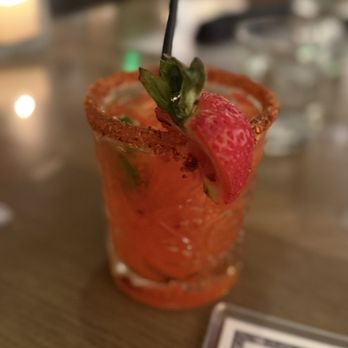 Caló Kitchen + Tequila - Strawberry jalapeño cocktail with Vodka instead - Cocktail Bars Near Me - Costa Mesa, California Caló Kitchen + Tequila - Strawberry jalapeño cocktail with Vodka instead - Cocktail Bars Near Me - Costa Mesa, California