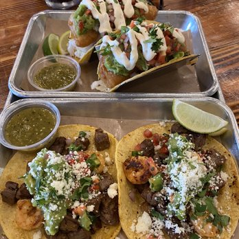 Able Baker Brewing - Couldn't decide on fish tacos or surf and turf so we got them both! - Brewpubs Near Me - Las Vegas, Nevada