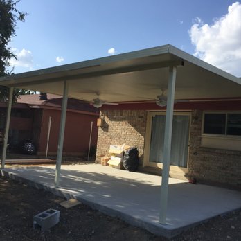 KINGS Roofing, Replacement Windows & Patio Covers - Finished concrete & cover installed w/ ceiling fans - Roofing Near Me - Arlington, Texas KINGS Roofing, Replacement Windows & Patio Covers - Finished concrete & cover installed w/ ceiling fans - Roofing Near Me - Arlington, Texas