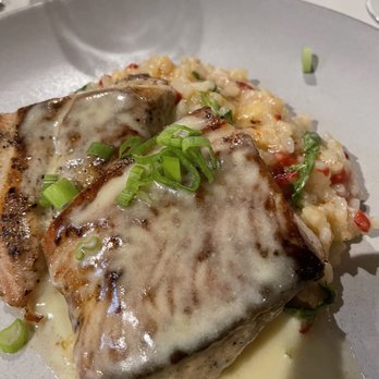 Rainbow Lodge - WINNER OF THE NIGHT! Mahi with risotto & picadillo - New American Near Me - Houston, Texas Rainbow Lodge - WINNER OF THE NIGHT! Mahi with risotto & picadillo - New American Near Me - Houston, Texas
