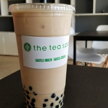 The Tea Spot - XL black milk tea w/ boba - Bubble Tea Near Me - Orlando, Florida