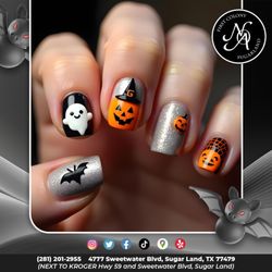 Nails of America First Colony Sugarland - Get spooky with Halloween nail designs! From creepy spiders to glowing pumpkins, make your nails scream style this season