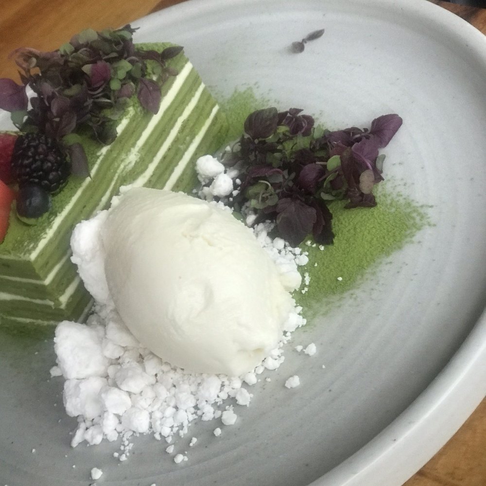 Makoto - Macha layered cake dessert. - Japanese Near Me - Ciudad de Mexico, DIF Makoto - Macha layered cake dessert. - Japanese Near Me - Ciudad de Mexico, DIF