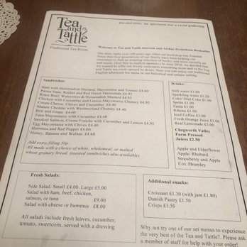 Tea and Tattle - Menu - British Near Me - London, XGL Tea and Tattle - Menu - British Near Me - London, XGL