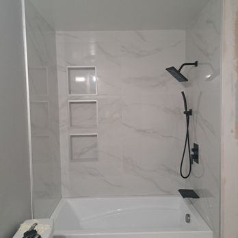 Espinoza’s Remodeling - Updated bathroom added 3 shower shelves and new fixtures. - Painters Near Me Espinoza’s Remodeling - Updated bathroom added 3 shower shelves and new fixtures. - Painters Near Me