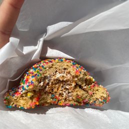 Razzle Dazzle - rainbow sprinkles on the outside, rice krispies & marshmallow on the inside.