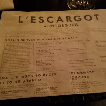 L'Escargot - Menu - French Near Me - Paris, 75 L'Escargot - Menu - French Near Me - Paris, 75