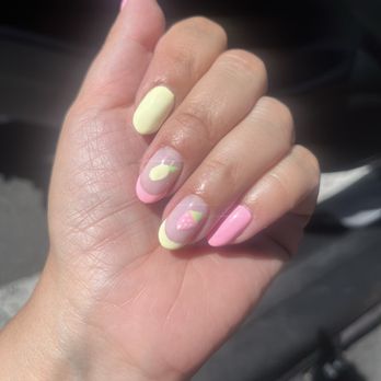 Nj Nails Spa - Pink and yellow with a lemon and pink strawberry - Waxing Near Me - Novato, California Nj Nails Spa - Pink and yellow with a lemon and pink strawberry - Waxing Near Me - Novato, California