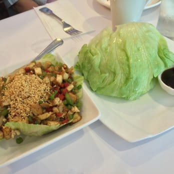 Sweet Mango - Tofu Lettuce Cups ($9): tofu, four lettuce cups, shiitake mushrooms, bell peppers, and peanuts. - Burmese Near Me - San Jose, California Sweet Mango - Tofu Lettuce Cups ($9): tofu, four lettuce cups, shiitake mushrooms, bell peppers, and peanuts. - Burmese Near Me - San Jose, California