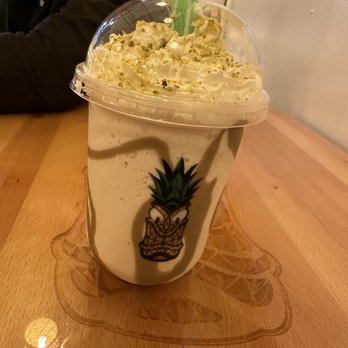 Bora Bora Smoothie Cafe - Before Pistachio MilkShake - Creperies Near Me - Brooklyn, New York