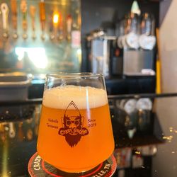 Crazy Gnome Brewery - Space Cowboy beer on the counter