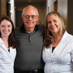 Longmont Dental Loft - Dr. Megan Ryan and Dr. Adrienne Hedrick with patient Duane at Longmont Dental Loft