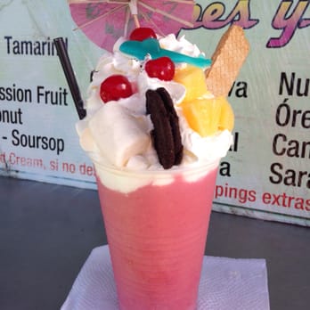 Luquillo Kiosks - Smoothie from the hut in the parking area.. To die for! - Seafood Near Me - Luquillo, Puerto Rico