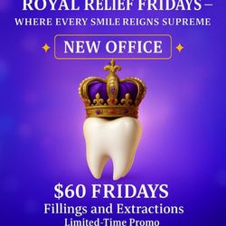 Majestic Smiles - We're open! Join us for Royal Relief Fridays promotion --$60 Fillings & Extractions (each tooth)! Be sure to reserve your spot! 770 635-6840