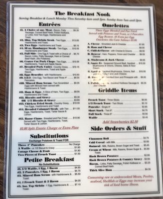 Menu photo 2 The Breakfast Nook Coeur d'Alene, ID Menu photo 2 The Breakfast Nook Coeur d'Alene, ID