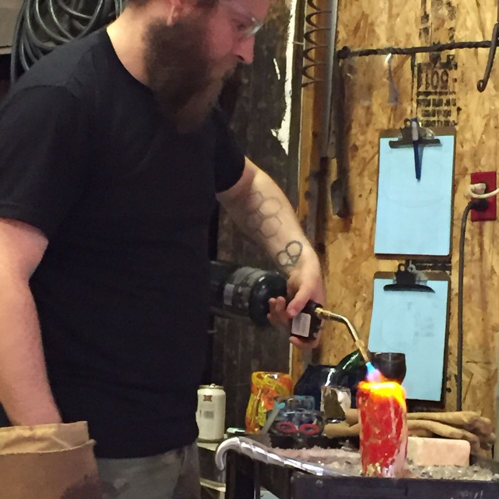 Larchmere Fire Works - Cassidy completing a piece - Art Galleries Near Me - Cleveland, Ohio