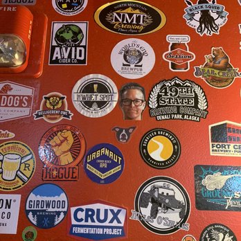 Public Coast Brewing - The fun bathroom wall! Way to be supportive of other brewers! - American Near Me - Cannon Beach, Oregon Public Coast Brewing - The fun bathroom wall! Way to be supportive of other brewers! - American Near Me - Cannon Beach, Oregon
