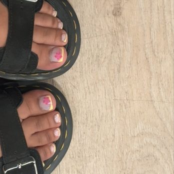 TLove Nails And Lashes - Yellow French Tip With Pink Hibiscus Flower - Nail Salons Near Me - Westminster, Colorado TLove Nails And Lashes - Yellow French Tip With Pink Hibiscus Flower - Nail Salons Near Me - Westminster, Colorado