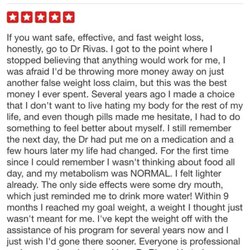 Rivas Medical Weight Loss - Great 5-Star review