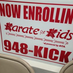 Ata Black Belt Academy & Karate 4 Kids - Sign in the front