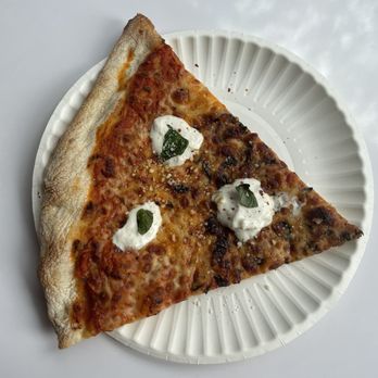 Off Track Pizza - Vodka burrata pizza - slice - Pizza Near Me - Portland, Maine Off Track Pizza - Vodka burrata pizza - slice - Pizza Near Me - Portland, Maine