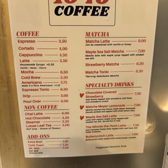 1040 Coffee - Menu - Coffee & Tea Near Me - Buena Park, California