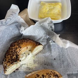 Bagel and eggs