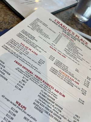 Menu photo 2 Charlie's Place Gloucester, MA