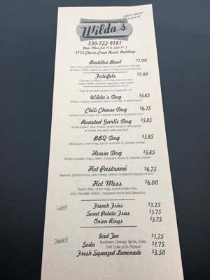 Menu photo 8 Wilda's Grill Redding, CA