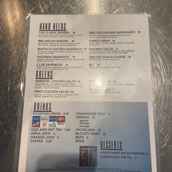 Table 57 - Back of menu - Breakfast & Brunch Near Me - Visalia, California