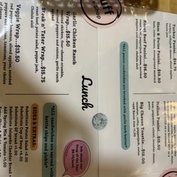 Fluff Bake Shop - Lunch Menu