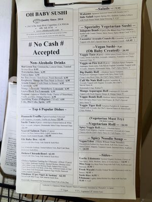 Menu photo 2 Oh Baby Sushi Cupertino, CA Menu photo 2 Oh Baby Sushi Cupertino, CA