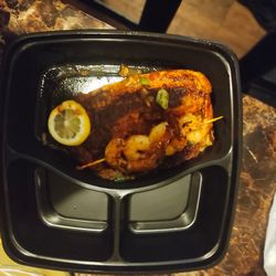 Baked tilapia and shrimp