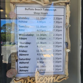 Buffalo Beach Takeaway - Hours of operation - Fish & Chips Near Me - Whitianga