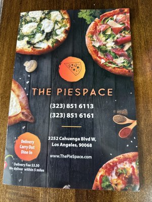 Menu photo 2 The Piespace Pizzeria Los Angeles, CA Menu photo 2 The Piespace Pizzeria Los Angeles, CA