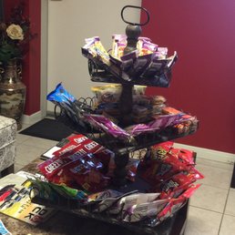 Free snacks while you wait, great touch.