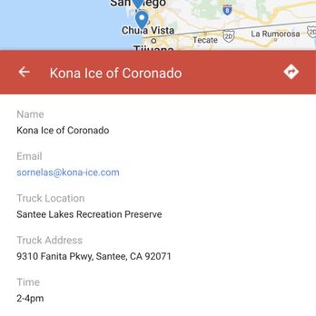 Kona Ice - Coronado - Kona Ice of Coronado at Santee Lakes which is where I'm at this very moment. - Food Trucks Near Me - San Diego, California Kona Ice - Coronado - Kona Ice of Coronado at Santee Lakes which is where I'm at this very moment. - Food Trucks Near Me - San Diego, California