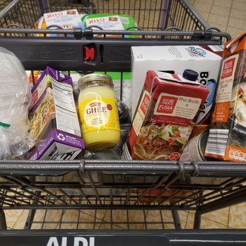 ALDI - a shopping cart full of food items - Grocery Near Me - Saint John, Indiana