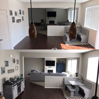 Wall Works - Before - boring white After - Revere Pewter - Painters Near Me - Murrieta, California Wall Works - Before - boring white After - Revere Pewter - Painters Near Me - Murrieta, California