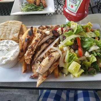 Cypress Tavern - Gyro chicken platter with truffle fries and a Greek salad - Greek Near Me - Kinnelon, New Jersey