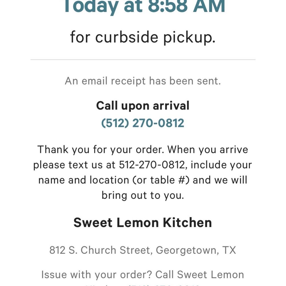 Sweet Lemon Kitchen - Over 30 minute wait from when it was supposed to be ready - Cafes Near Me - Georgetown, Texas Sweet Lemon Kitchen - Over 30 minute wait from when it was supposed to be ready - Cafes Near Me - Georgetown, Texas