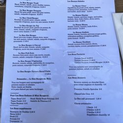 Le Bon Burger - Food menu