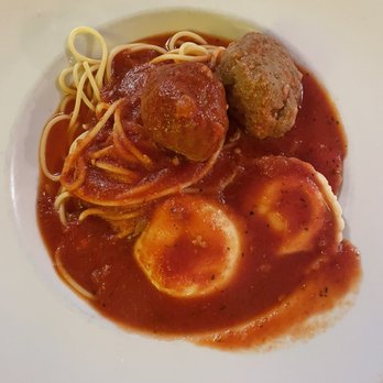 Barone's - Half Spaghetti with Meatballs & Half Cheese Ravioli - Italian Near Me - Valley Glen, California Barone's - Half Spaghetti with Meatballs & Half Cheese Ravioli - Italian Near Me - Valley Glen, California