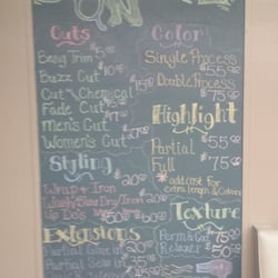 Sax On 7th Salon - Our Menu!
