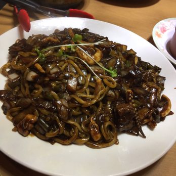 Beijing Restaurant - Big Noodle w/ Black Bean Sauce. - Korean Near Me - Santa Clara, California