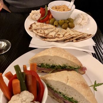 Vex Bar - Ham and Brie ciabatta and Hummus plate - Cocktail Bars Near Me - Forest Grove, Oregon Vex Bar - Ham and Brie ciabatta and Hummus plate - Cocktail Bars Near Me - Forest Grove, Oregon