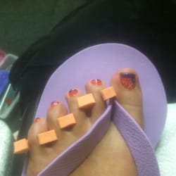Nails & Waxing by Vy - Halloween toes with a little spider!!  Love it!!