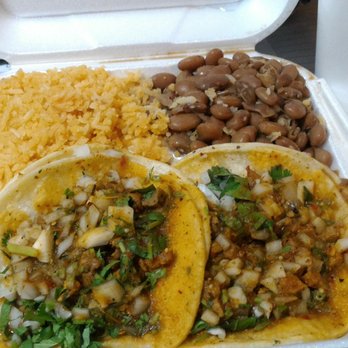 Tacos El Rancho - Two Tacos Plate Special, comes with a drink - Tacos Near Me - Westminster, California