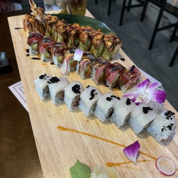 Mt Fuji Japanese Cuisine - (Top to bottom)  1)Tarzan 2) sesame tuna    3)Damn Good Roll - Sushi Bars Near Me - Indianapolis, Indiana