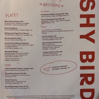 Shy Bird - Main dishes - Diners Near Me - Boston, Massachusetts Shy Bird - Main dishes - Diners Near Me - Boston, Massachusetts